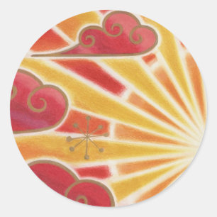 Sunset sticker round