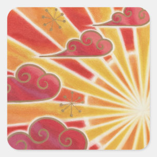 Sunset sticker square