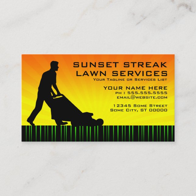 sunset streak lawn services loyalty card (Front)