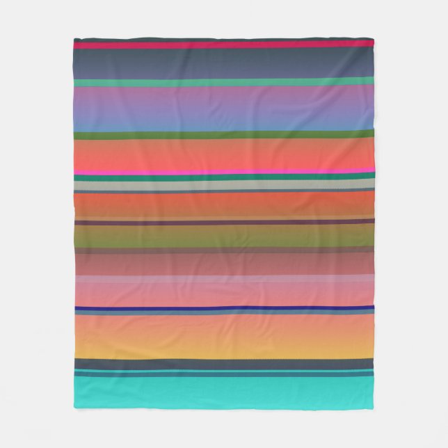 Sunset Stripes Fleece Blanket (Front)