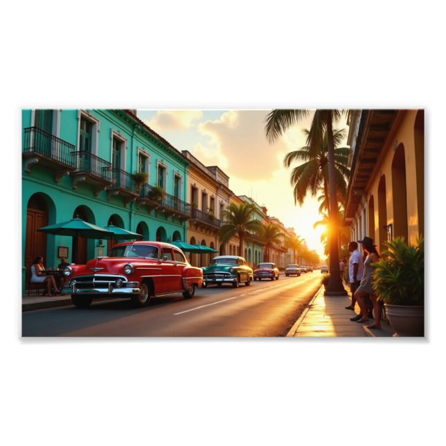Sunset Stroll in Old Havana Photo Print (Front)