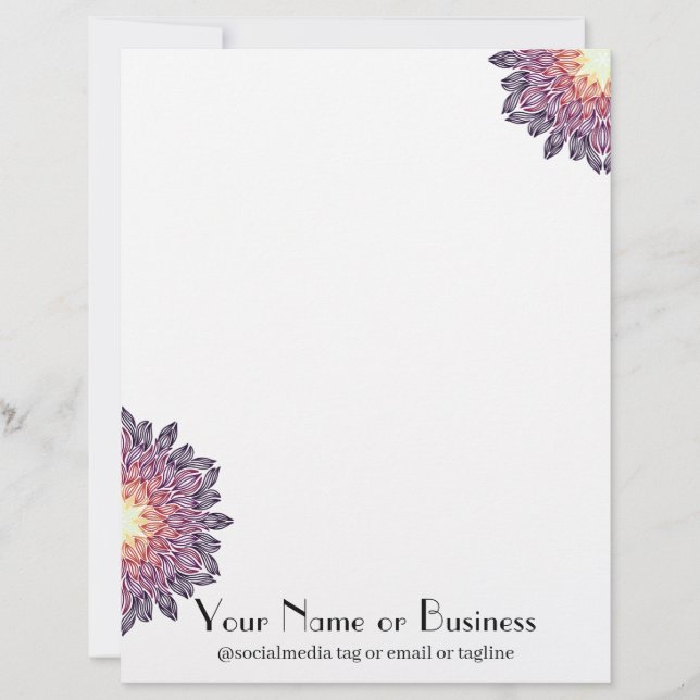 Sunset Sunburst  Letterhead (Front)