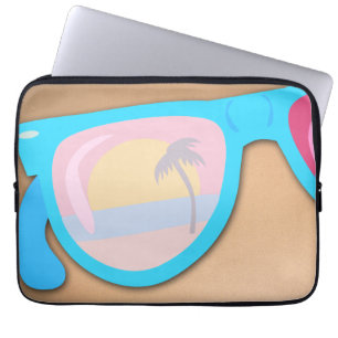 Sunset Sunglasses Fun Beach Retro Cute Art Laptop Sleeve