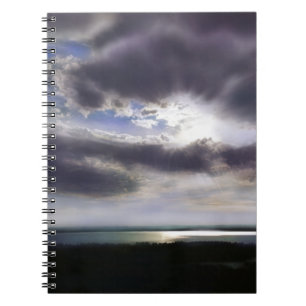 Sunset sunrise lakeshore skyline ocean painting notebook