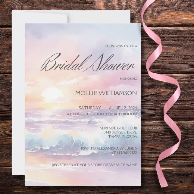 Sunset Surf Bridal Shower Invitation (Creator Uploaded)