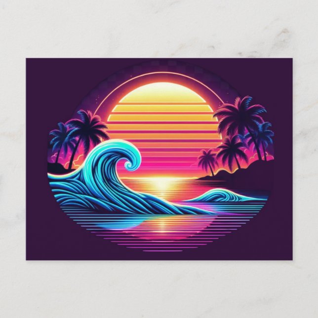 Sunset Surf Glow Postcard (Front)