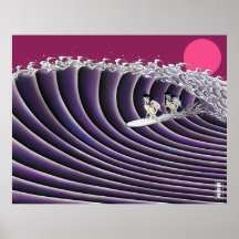 sunset surf poster