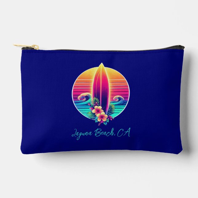 Sunset Surfboard Zippered Pouch (Front)