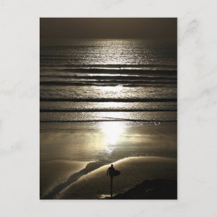 Sunset Surfer at Polzeath Postcard