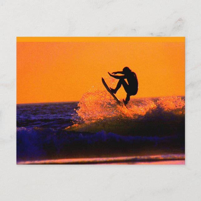 sunset surfer postcard (Front)