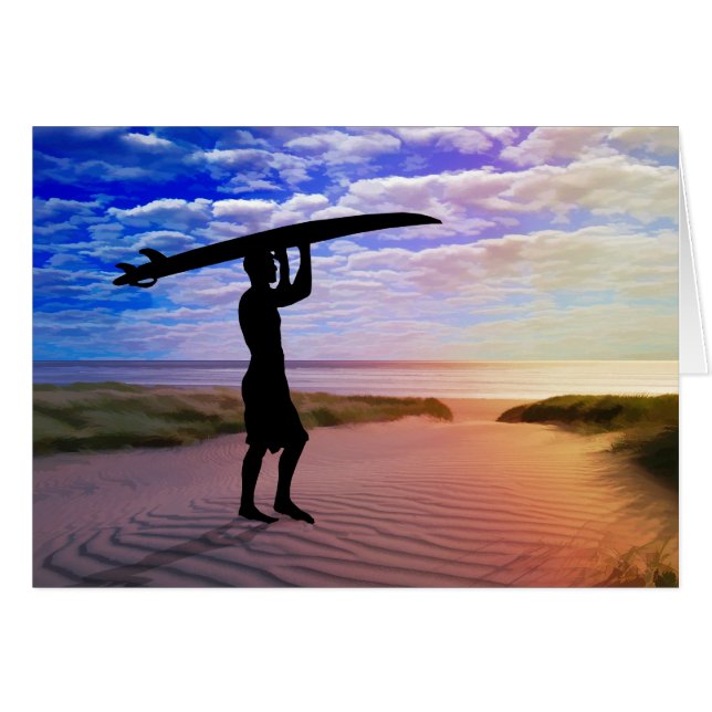 Sunset Surfer Sand & Clouds (Front Horizontal)