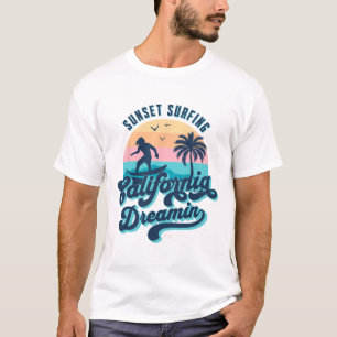 Sunset Surfing California Dreamin Usa Surfer T-Shirt