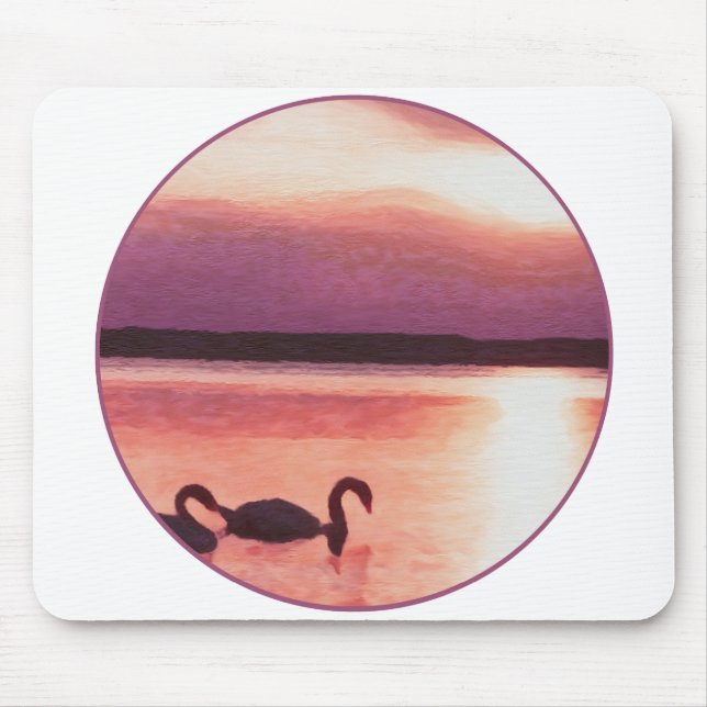 Sunset Swans Mouse Pad (Front)