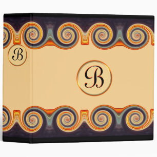 Sunset Swirl Monogram 2 inch Binder