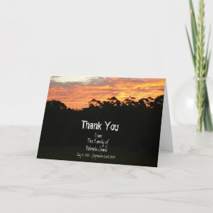 Sunset Sympathy Funeral Thank You Card