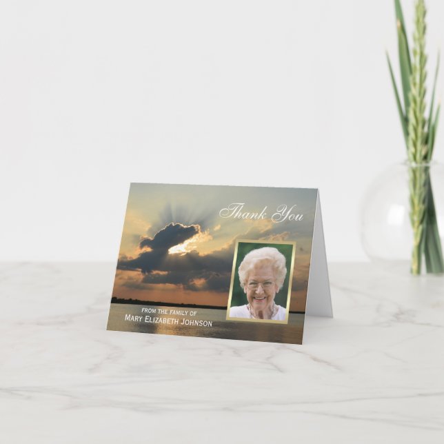Sunset Sympathy Merci Note Carte encadrée Photo (Devant)