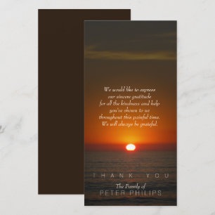 Sunset Sympathy Thank You Photo Card