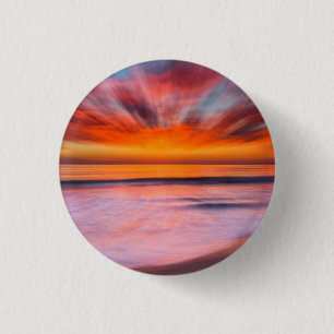 Sunset Tamarack Beach Carlsbad, CA 1 Inch Round Button