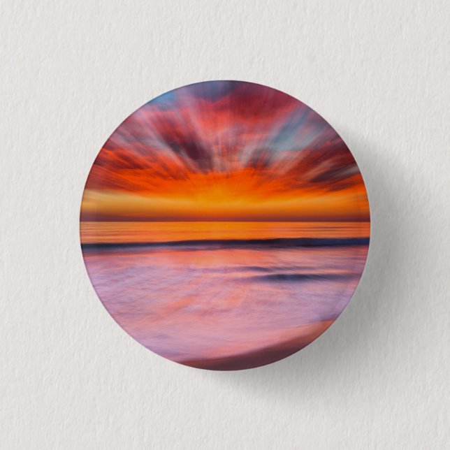 Sunset Tamarack Beach | Carlsbad, CA 1 Inch Round Button (Front)