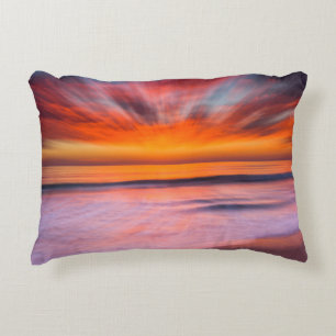 Sunset Tamarack Beach   Carlsbad, CA Decorative Pillow