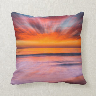 Sunset Tamarack Beach   Carlsbad, CA Throw Pillow