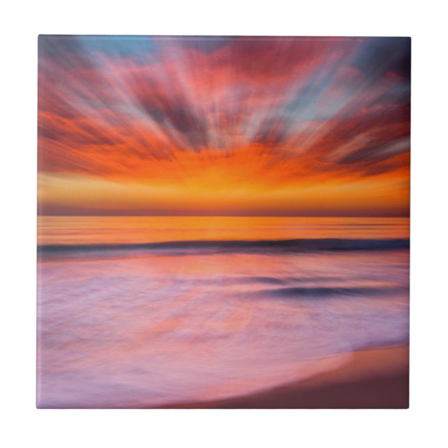 Sunset Tamarack Beach | Carlsbad, CA Tile (Front)