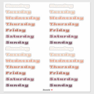 Sunset Terracotta Days of the Week Planner Sticker