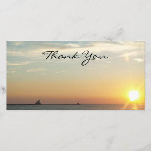 Sunset Thank You Photocard Card