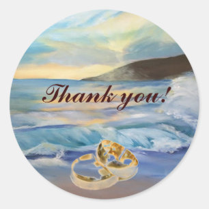 sunset thank you sticker