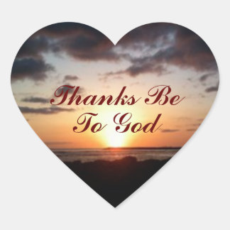 Sunset /Thanks Be Heart Sticker