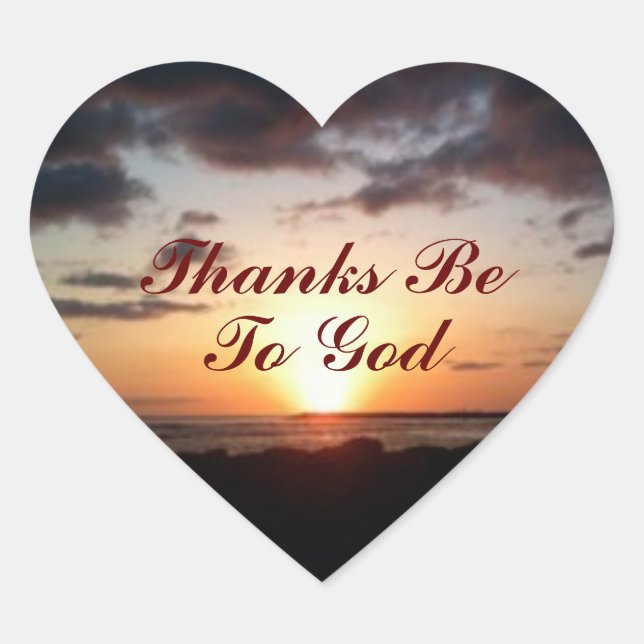 Sunset /Thanks Be Heart Sticker (Front)