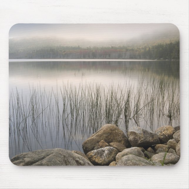 Sunset through fog over Upper Hadlock Pond Mouse Pad (Front)