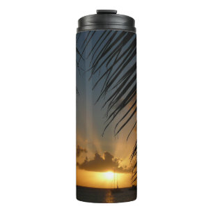 Sunset Through Palm Fronds Thermal Tumbler