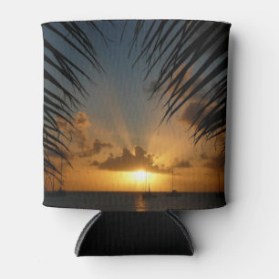 Sunset Through Palm Fronds Tropical Seascape Can Cooler
