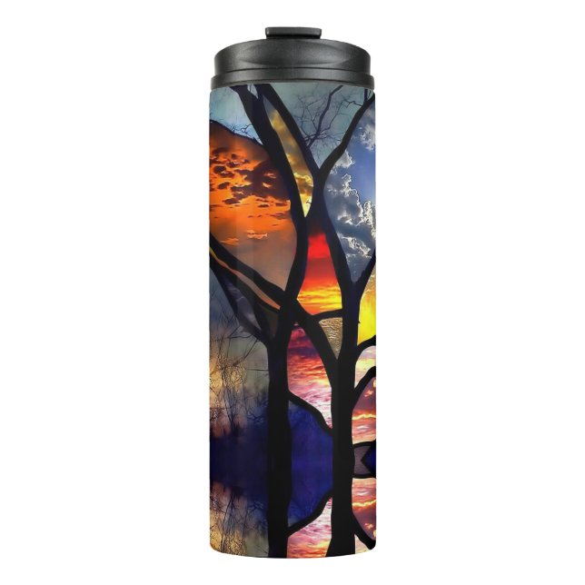 Sunset Through Stained Glass Thermal Tumbler (Front)