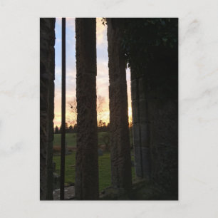 Sunset Through the Ruins of a Medieval Window Postcard