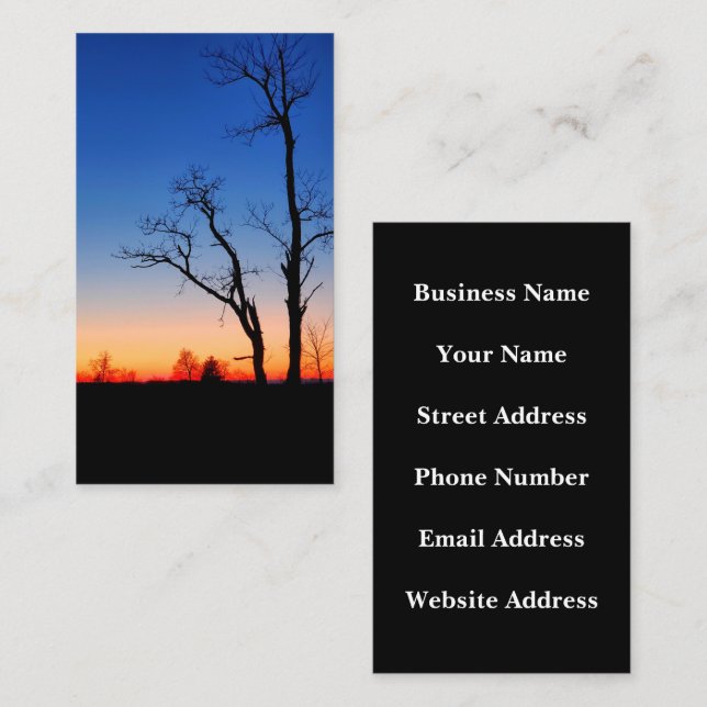 Sunset Through the Trees Business Card (Front/Back)
