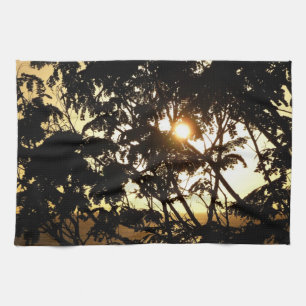Sunset Through Trees I Tropical Photography Kitchen Towel