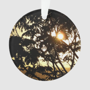 Sunset Through Trees I Tropical Photography Ornament