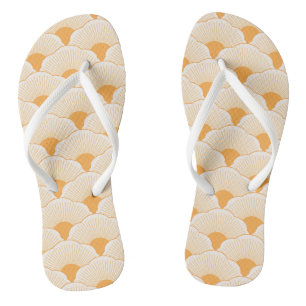 Sunset, tonal orange, concrete texture flip flops