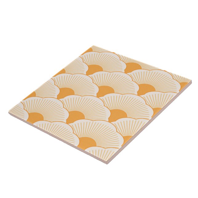 Sunset, tonal orange, concrete texture tile (Side)