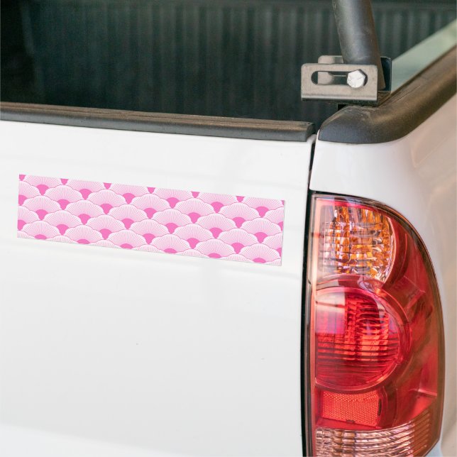 Sunset, tonal pink, concrete texture bumper sticker (On Truck)