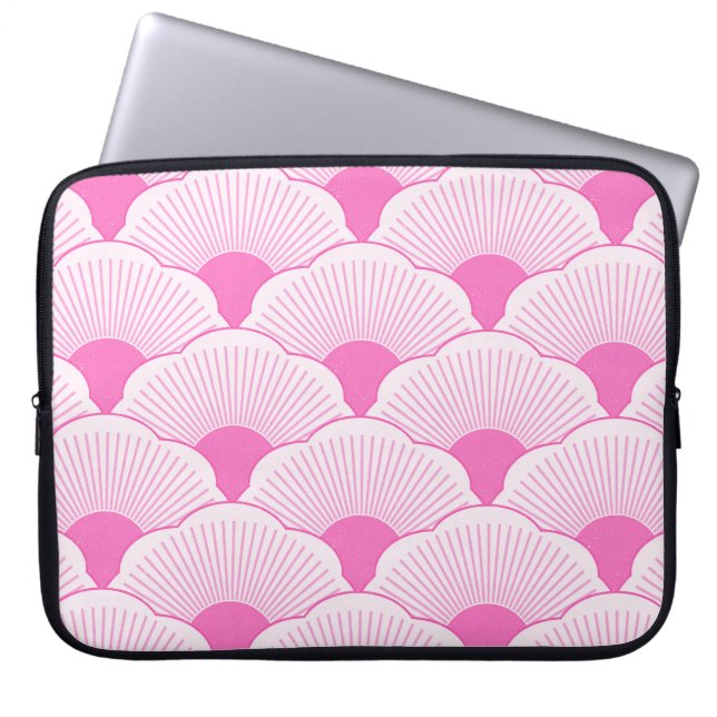 Sunset, tonal pink, concrete texture laptop sleeve (Front)