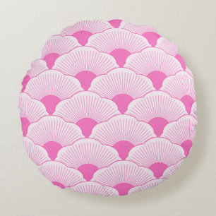 Sunset, tonal pink, concrete texture round pillow