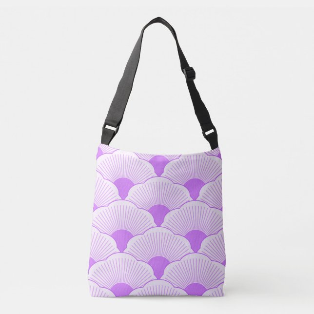 Sunset, tonal violet, concrete texture crossbody bag (Front)
