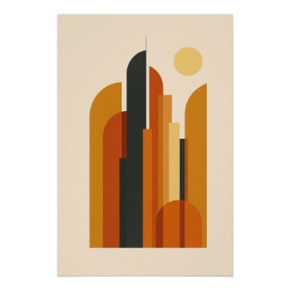 Sunset Tower - Stylized City Poster