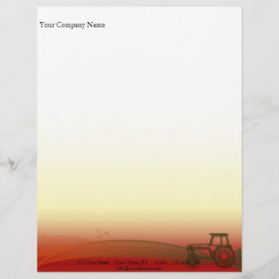 Sunset Tractor Illustration Letterhead