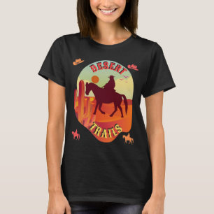 Sunset Trails , Cowboy & Cactus Desert Journey . T-Shirt