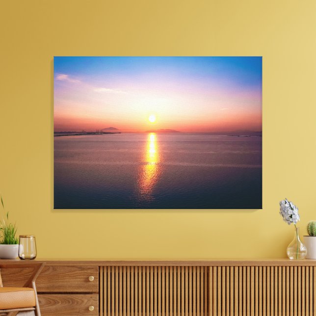 Sunset Tranquility Over Calm Waters Canvas Print (Insitu(LivingRoom))