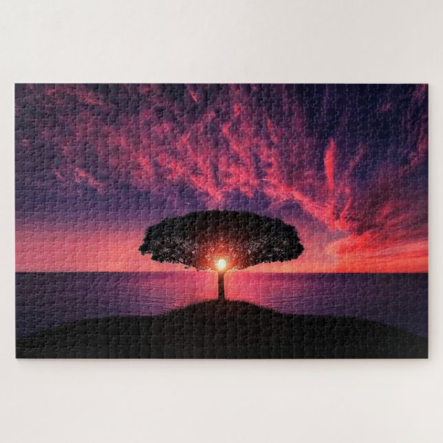Sunset Tree Jigsaw Puzzle (Horizontal)